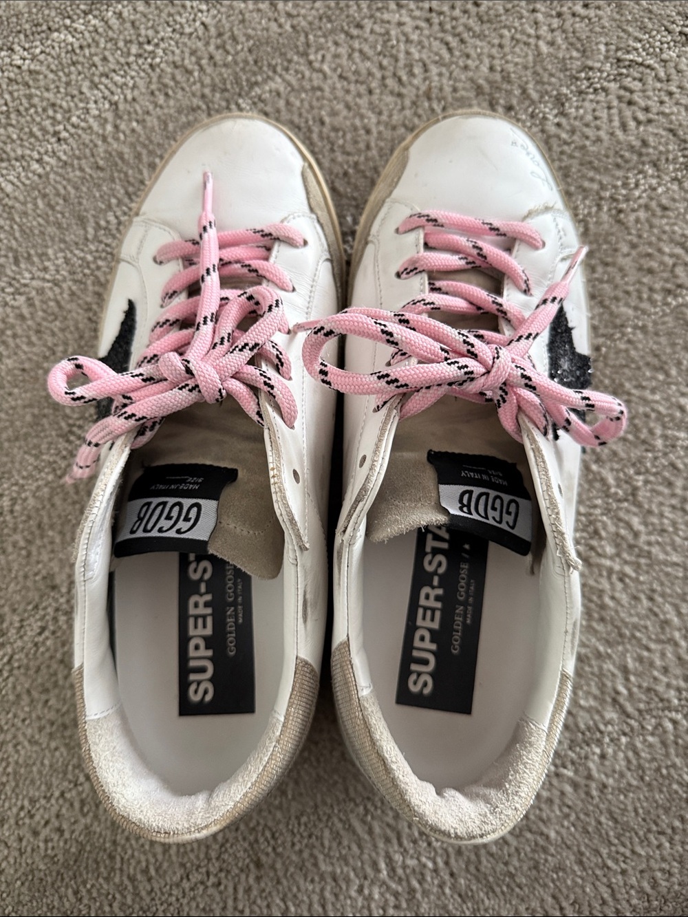 Golden Goose- White Leather Sneakers with Pink Laces - Picture 10 of 10